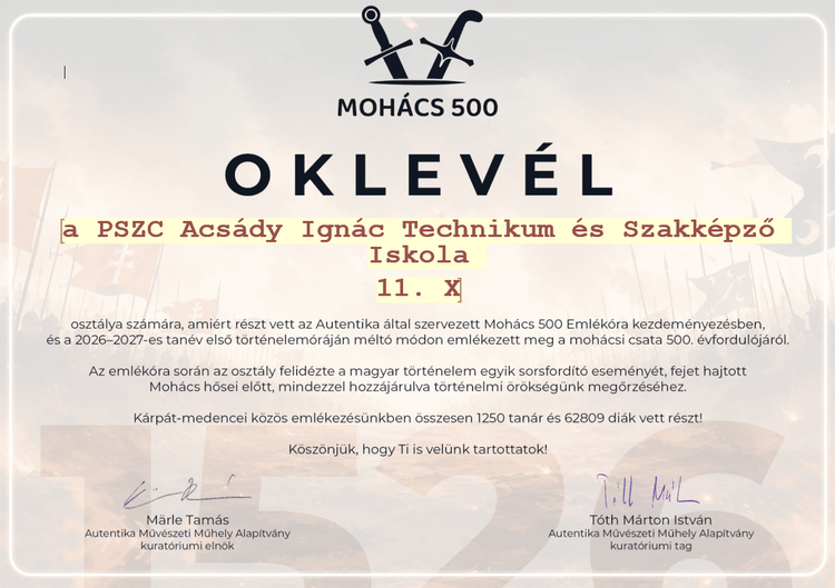 Mohács 500 emlékóra